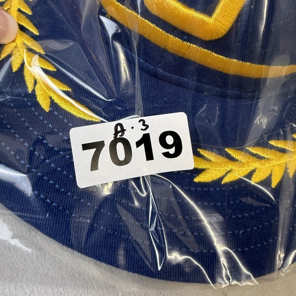 Alaska Airlines Hat Cap Snap Back Blue Gold Pilot Captain Embroidered Mens - Picture 10 of 10